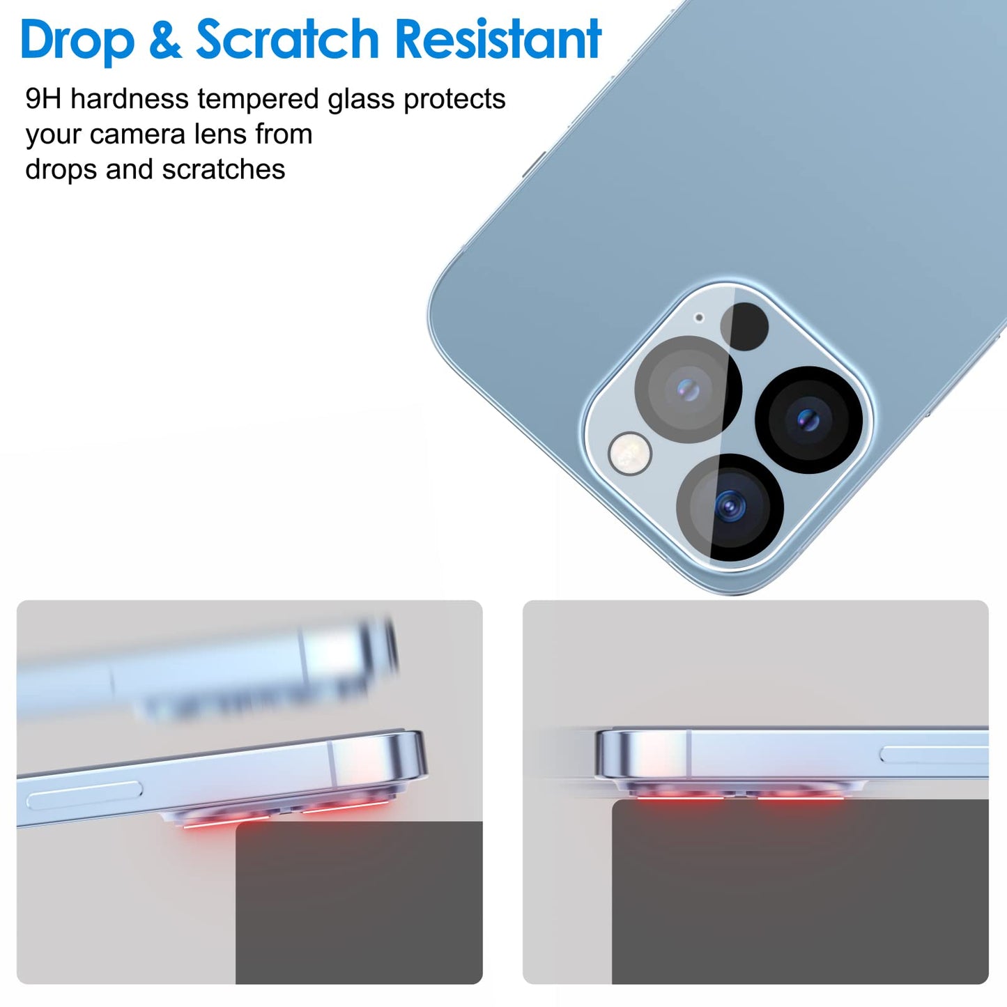 JETech Camera Lens Protector for iPhone 13 6.1-Inch and iPhone 13 mini 5.4-Inch, 9H Tempered Glass, HD Clear, Anti-Scratch, Case Friendly, Does Not Affect Night Shots, 3-Pack