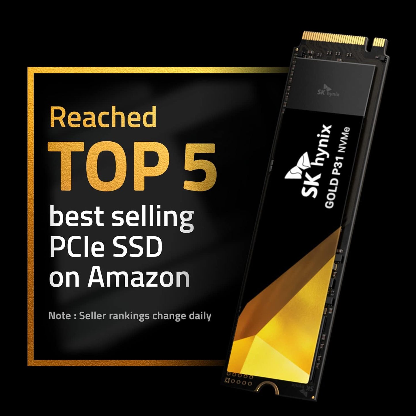 SK Hynix Gold P31 1TB PCIe NVMe Gen3 M.2 2280 Internal SSD, Up to 3500MB/S, Compact M.2 SSD Form Factor SSD, Internal Solid State Drive with 128-Layer NAND Flash