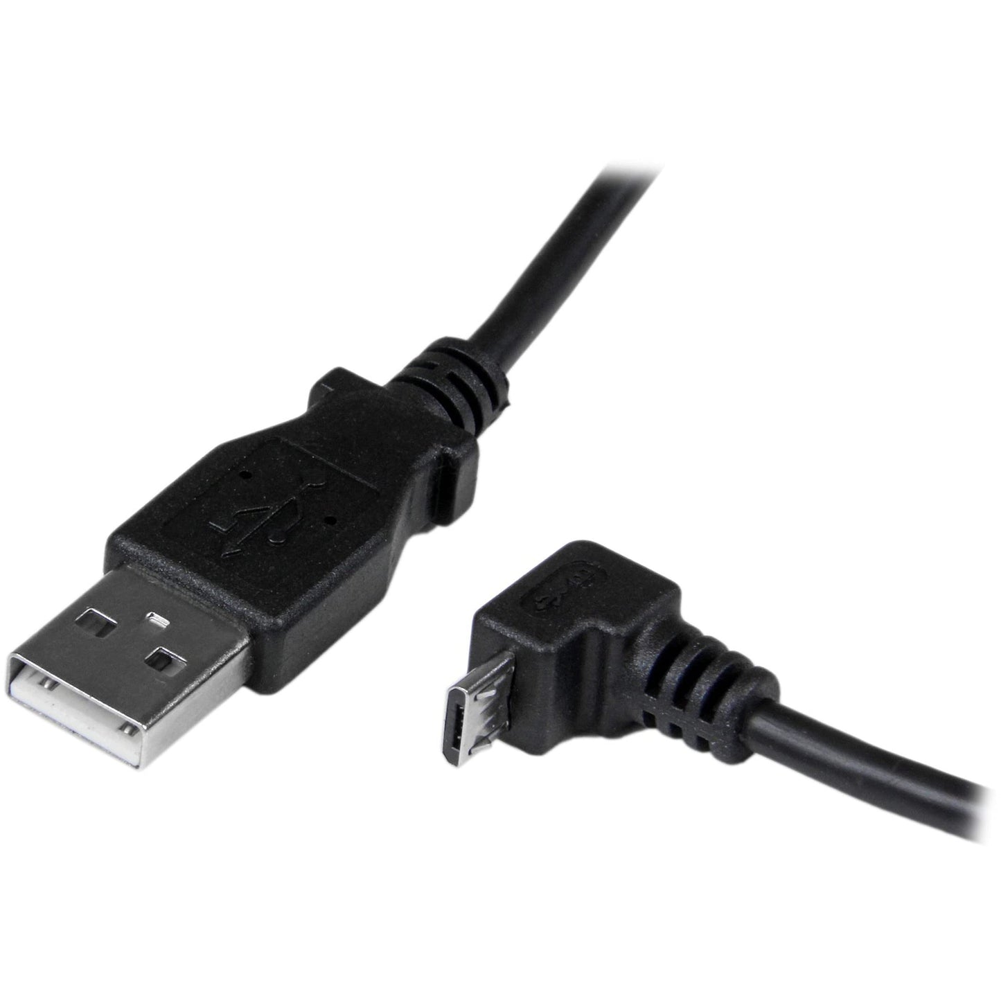 StarTech.com 1m Micro USB Cable Cord - A to Up Angle Micro B - Up Angled Micro USB Cable - 1x USB A (M), 1x USB Micro B (M) - Black (USBAUB1MU)