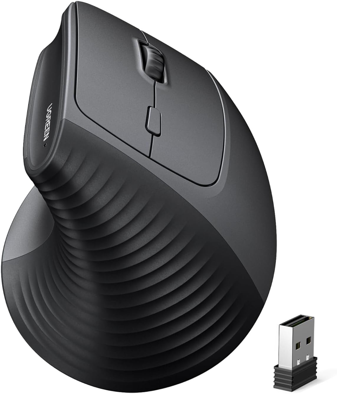 UGREEN Vertical Mouse, Wireless Bluetooth Ergonomic Mouse, Dual-Mode (BT 5.4 & USB 2.4G), Quiet Clicks, 4 Adjustable DPI (1000/1600/2000/4000), Compatible with Windows/Mac/Linux/Android/ChromeOS
