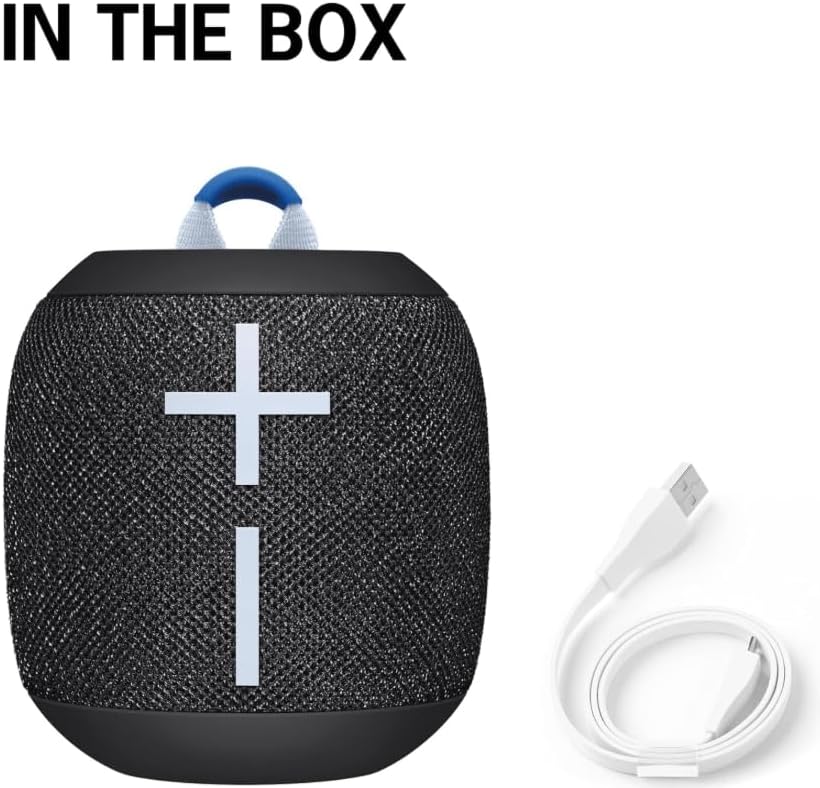 Ultimate Ears WONDERBOOM 3, Portable Wireless Bluetooth Speaker, Big Bass 360-Degree Sound for Outdoors, Waterproof, Dustproof IP67, Floatable, 131 ft Range - Active Black (Renewed)