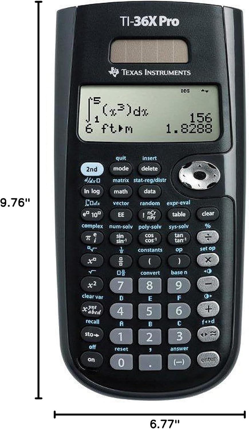 Texas Instruments TI-36X Pro Engineering/Scientific Calculator | 9.7 Inch | Black.