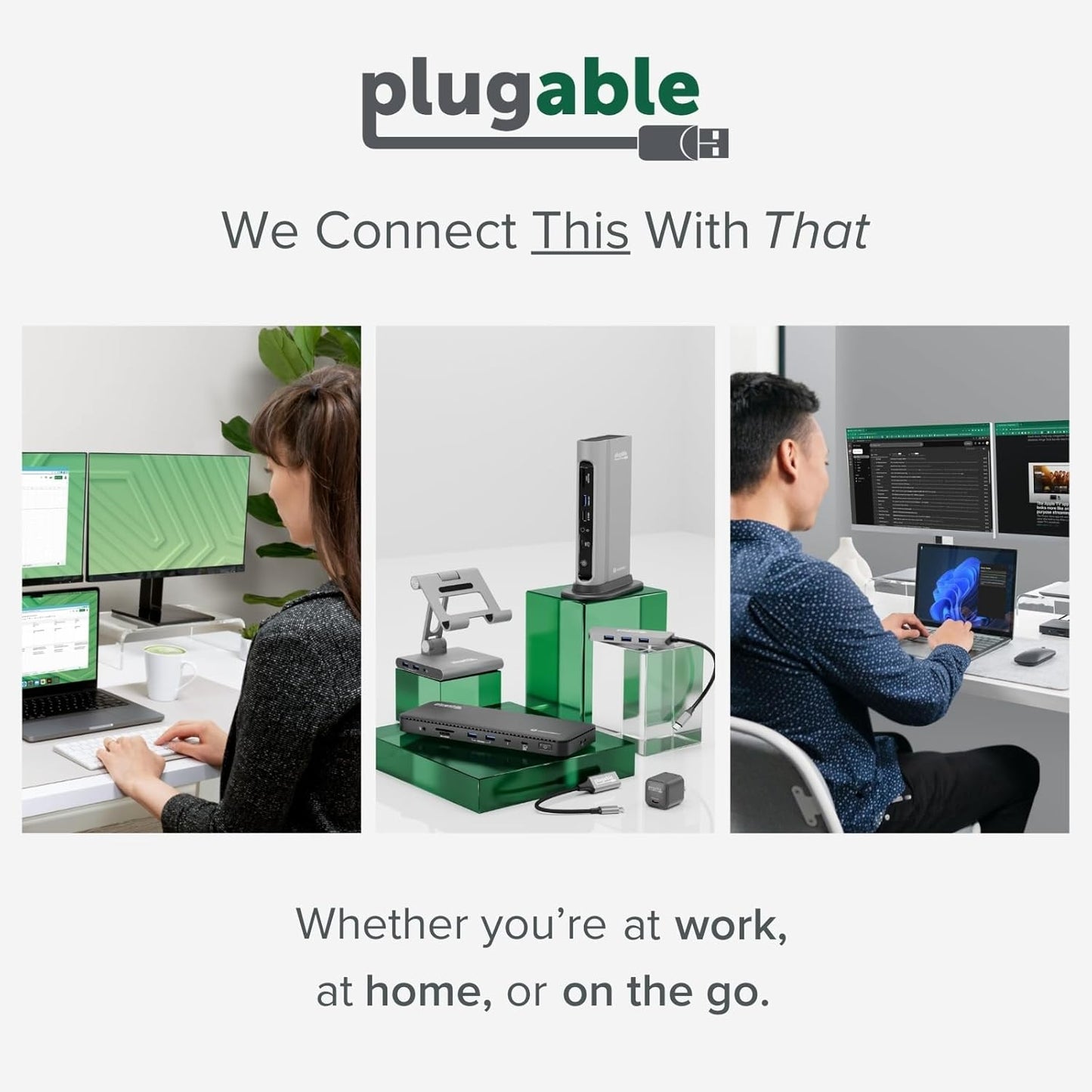 Plugable USB 3.0 to DVI/VGA/HDMI Video Graphics Adapter for Multiple Monitors up to 2048x1152 Supports Windows 11, 10, 8.1, 7, XP, and Mac 10.14+