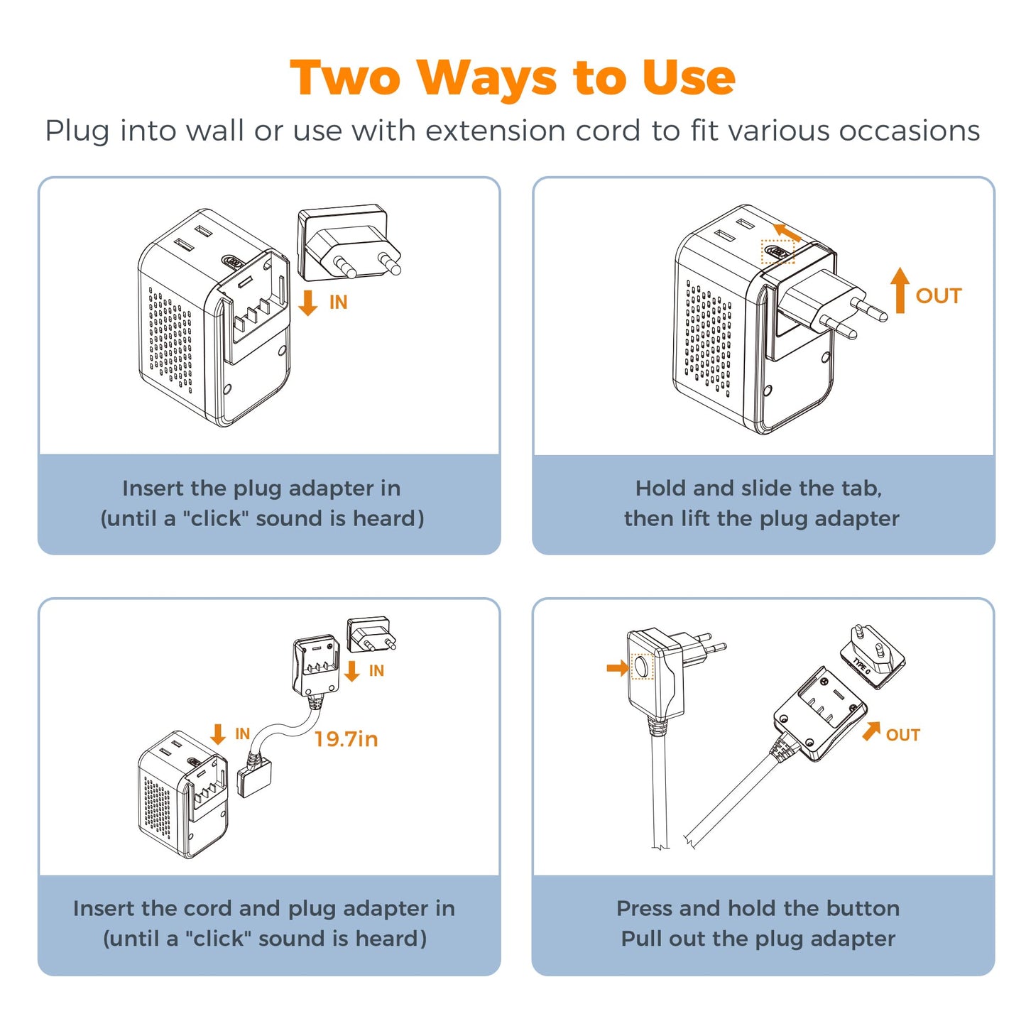 TESSAN 220 to 110 Voltage Converter US to Europe, International Travel Power Adapter with 4 USB Ports(2 USB C), 2 AC and EU/UK/AU Plug Universal Power Converter Adapter Combo, Step Down Transformer