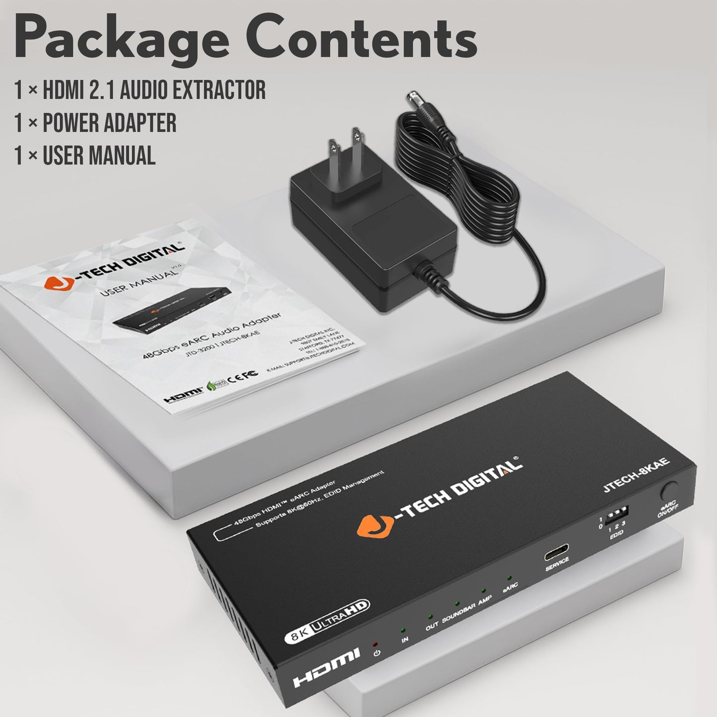 J-Tech Digital Premium Quality 1080P HDMI To HDMI + Audio (SPDIF + RCA Stereo) Audio Extractor Converter (JTDAT5CH)