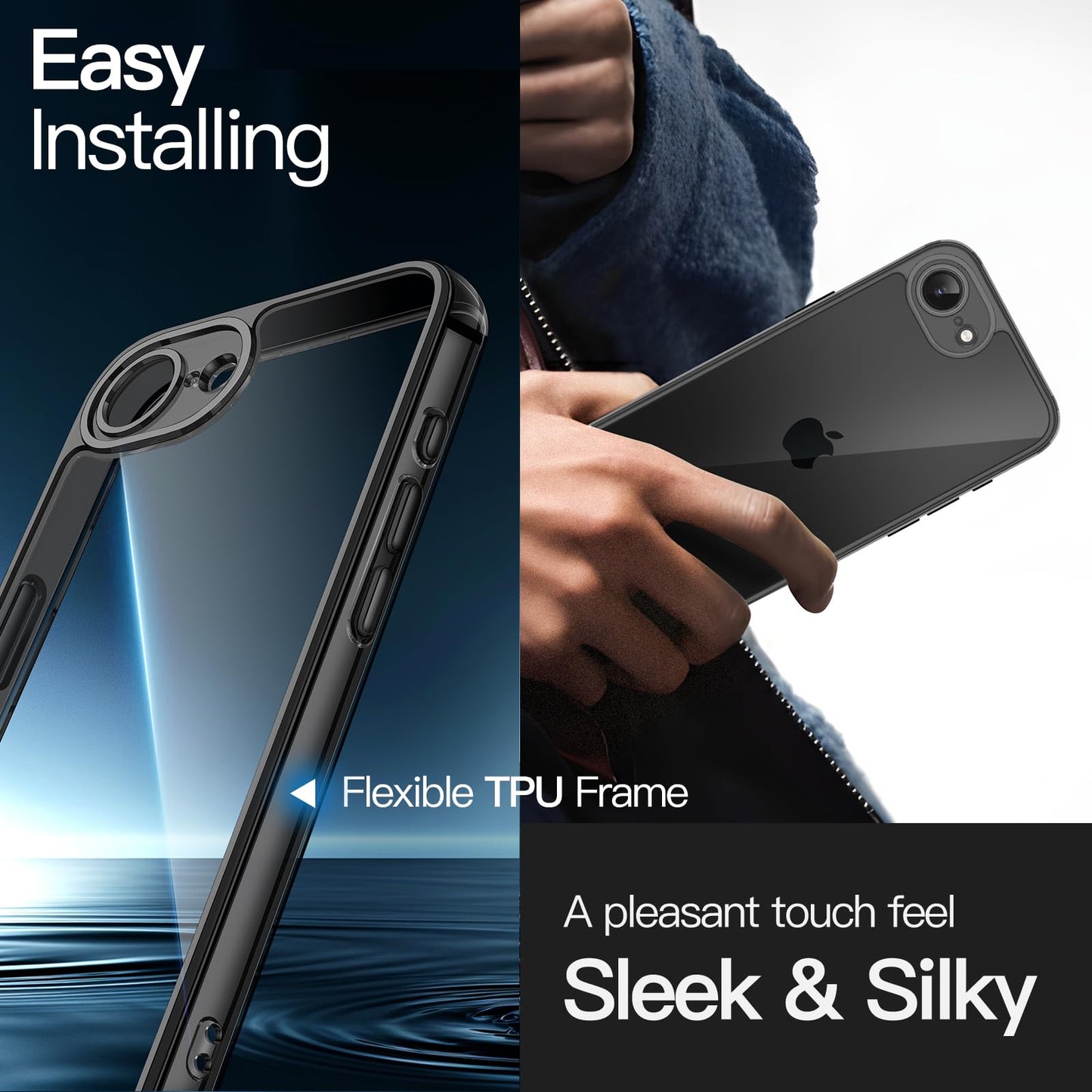 JETech Case for iPhone 16 6.1-Inch, Non-Yellowing Shockproof Phone Bumper Cover, Anti-Scratch Clear Back (Clear)