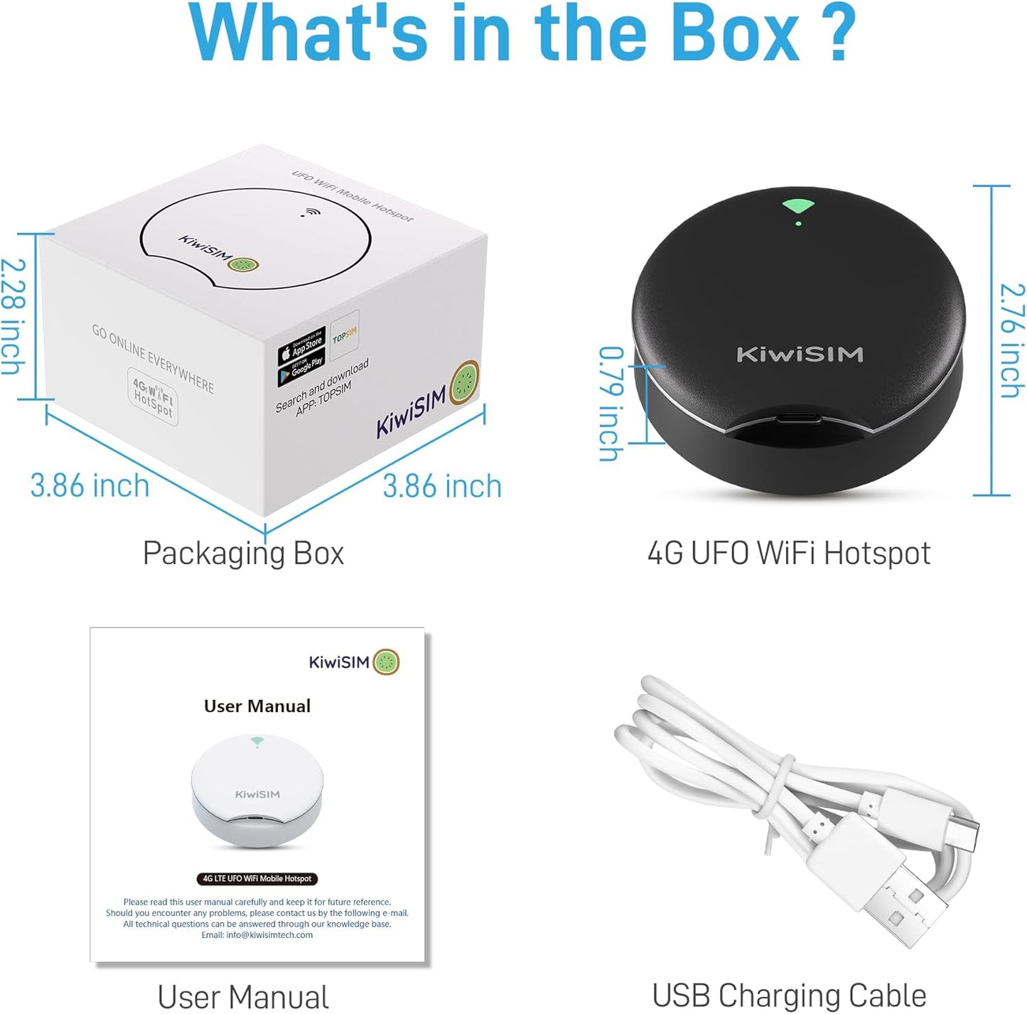 UFO Mobile Hotspot with Data 10GB-30Days, Portable Pocket WiFi 6 & 4G LTE Hotspot l MiFi, Support AT&T, T-Mobile, Verizon, 10 Devices, USA Coverage, No SIM Card Required, No Contract, Black