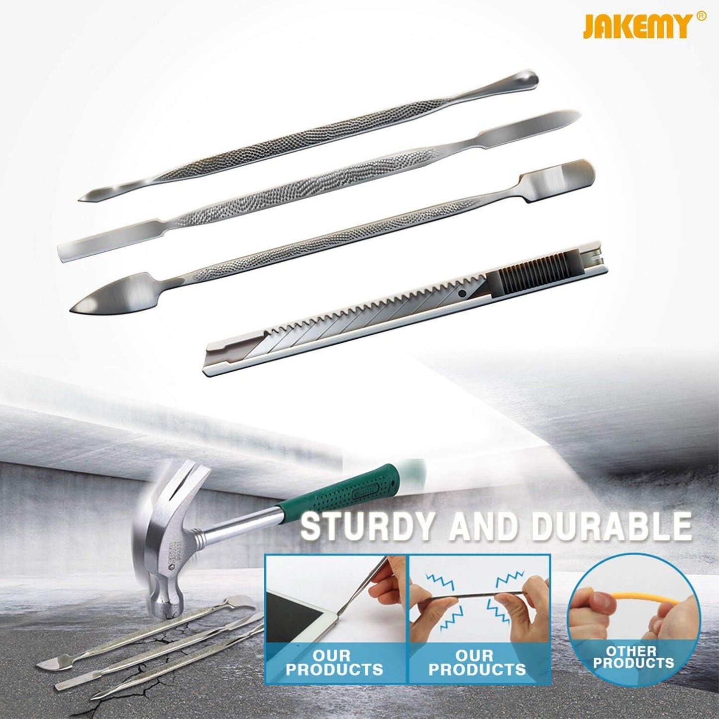 JAKEMY Screwdriver Set, All in 1 with 50 Magnetic Precision Driver Bits, Repair Tool Kit with Pocket Tool Bag for iPhone, Computer, Macbook, Cell Phone, PC, Laptop, Tablet, Game Console