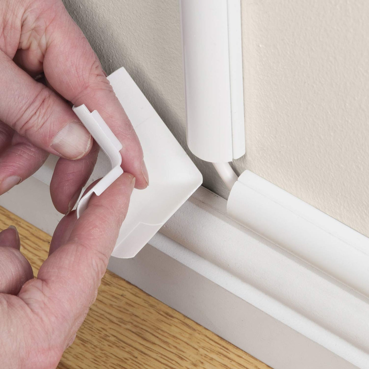 D-Line Cable Raceway On-Wall Cord Cover | 1D3015W | Surface Mount Electrical Channel to Hide and Conceal Cords, Cables, and Wires | White, Paintable