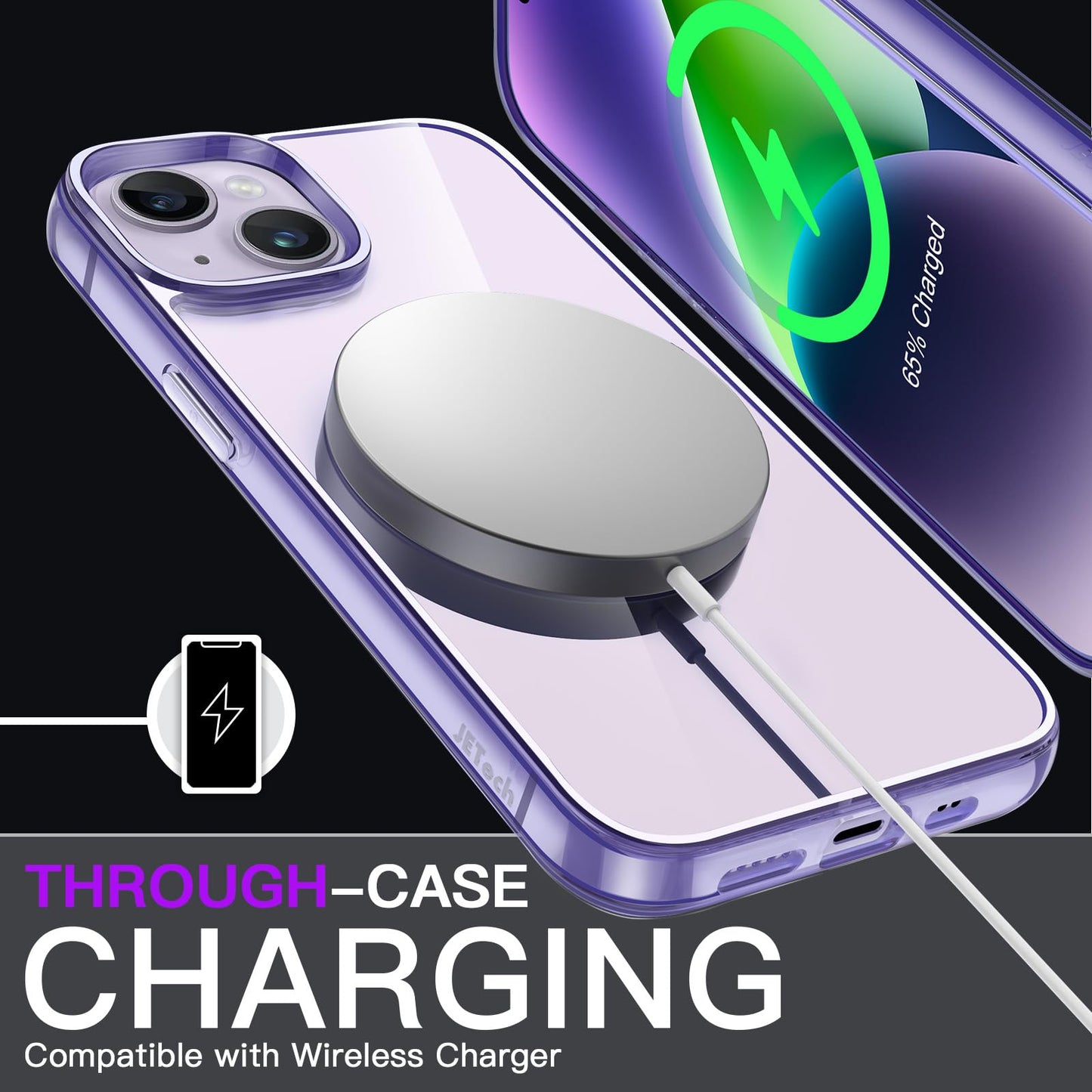 JETech Case for iPhone 14 6.1-Inch, Non-Yellowing Shockproof Phone Bumper Cover, Anti-Scratch Clear Back (Clear)