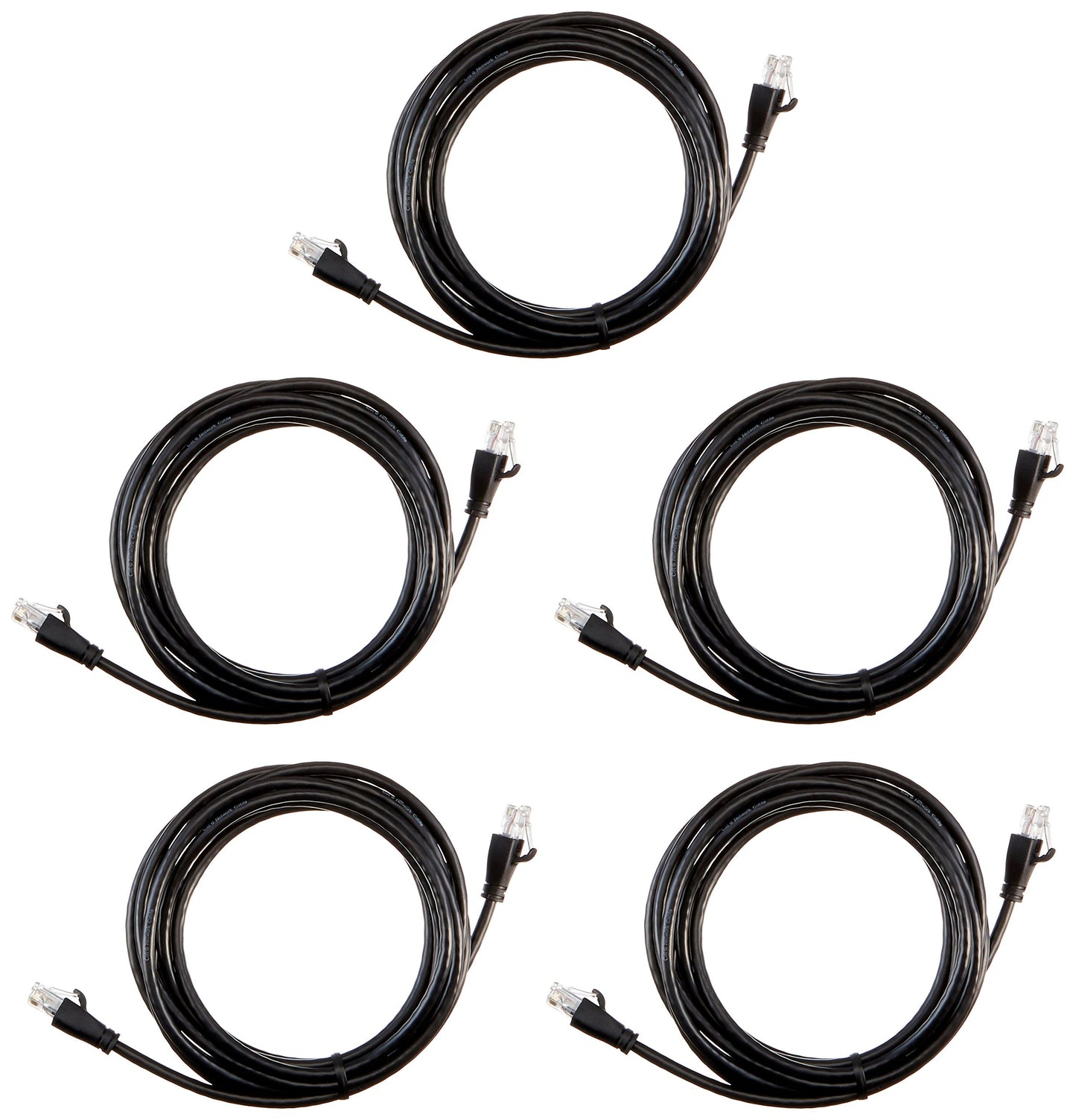 Amazon Basics RJ45 Cat-6 Ethernet Patch Internet Cable, 1Gbps Transfer Speed, Gold-Plated Connectors, Universal Connectivity for PC, TV, Tablet, Router, Printer, 5 Foot, Black