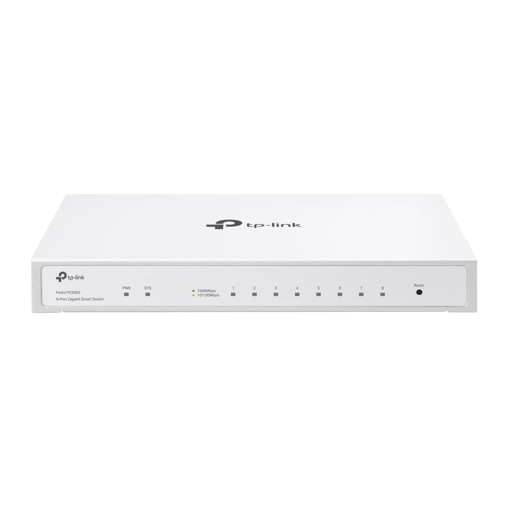 TP-Link TL-SG108S 8 Port Gigabit Ethernet Switch | Desktop/Wall-Mount | Plug & Play | Fanless | Sturdy Metal | 3 Year Manufacturer Warranty | 802.1p/DSCP QoS & IGMP Snooping | Compact Design