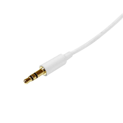 StarTech.com 15 ft. (4.6 m) 3.5mm Audio Cable - 3.5mm Slim Audio Cable - Gold Plated Connectors - Male/Male - Aux Cable (MU15MMS), Black