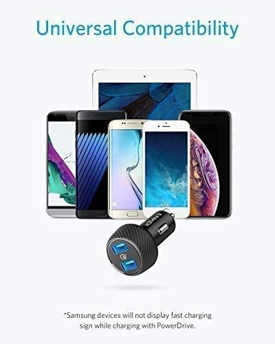 Car Charger, Anker Quick Charge 3.0 39W Dual USB Car Charger Adapter, PowerDrive Speed 2 for Galaxy S10/S9/S8/S7/S6/Plus, Note 9, PowerIQ for iPhone 11/XS/Max/XR/X/8/7, iPad Pro, LG, Nexus, and More