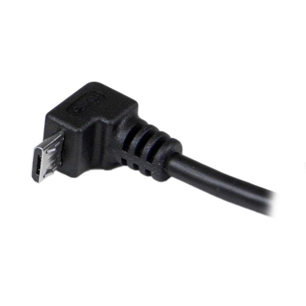 StarTech.com 1m Micro USB Cable Cord - A to Up Angle Micro B - Up Angled Micro USB Cable - 1x USB A (M), 1x USB Micro B (M) - Black (USBAUB1MU)
