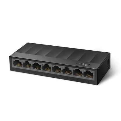 TP-Link 8 Port Gigabit Ethernet Network Switch | Plug and Play | Desktop or Wall-Mount | Plastic Case Ethernet Splitter | Fanless | Traffic Optimization | Unmanaged (TL-SG1008D),Black