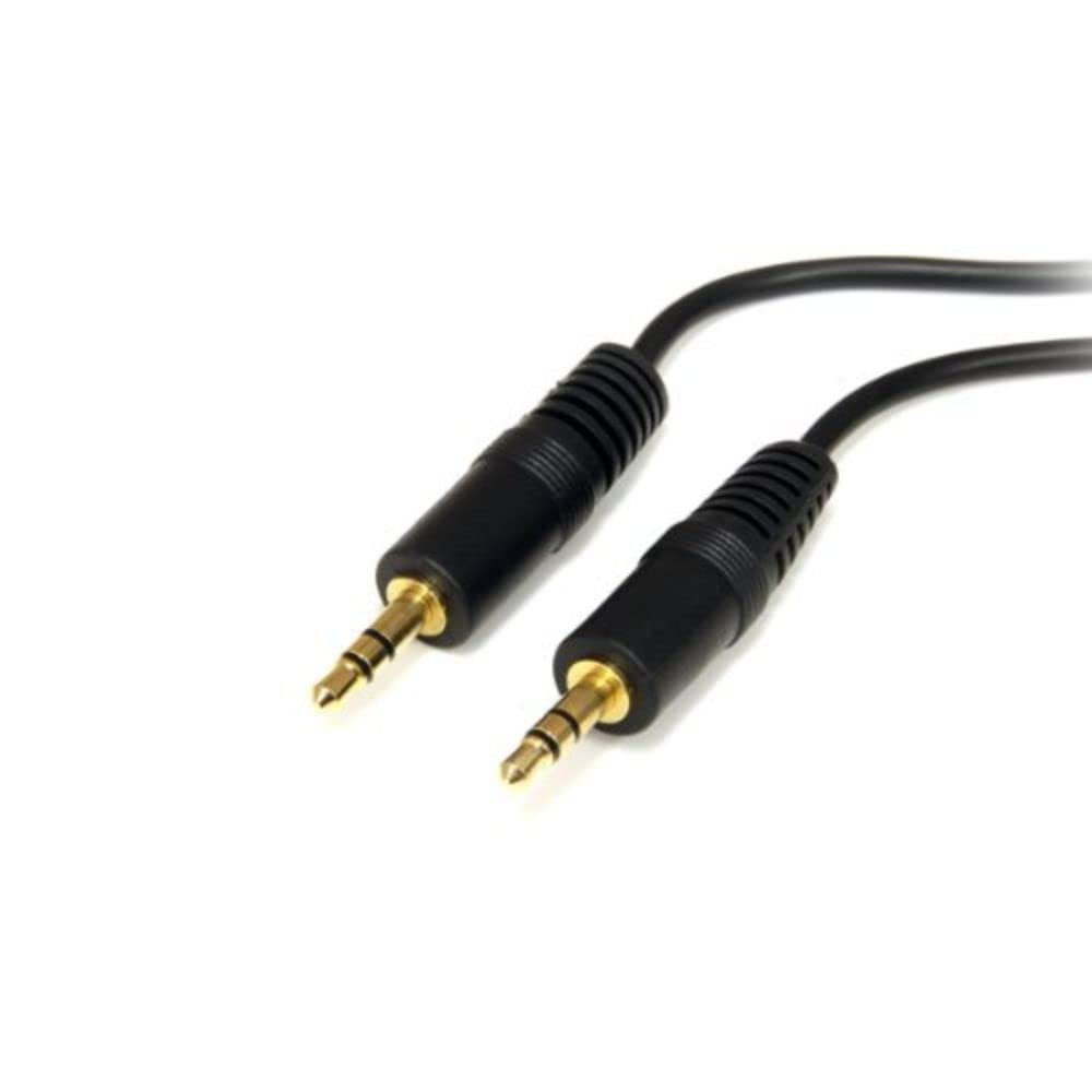StarTech.com 15 ft. (4.6 m) 3.5mm Audio Cable - 3.5mm Slim Audio Cable - Gold Plated Connectors - Male/Male - Aux Cable (MU15MMS), Black