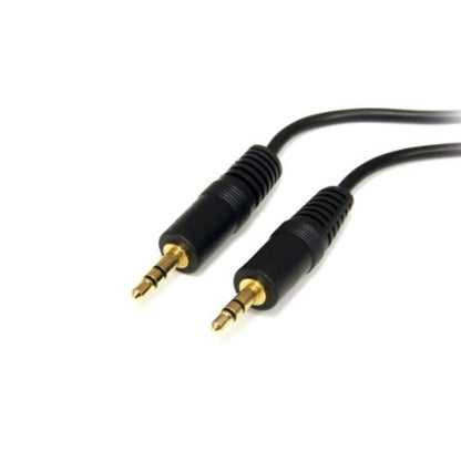 StarTech.com 15 ft. (4.6 m) 3.5mm Audio Cable - 3.5mm Slim Audio Cable - Gold Plated Connectors - Male/Male - Aux Cable (MU15MMS), Black