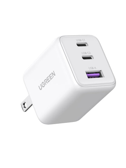 UGREEN 3-Port 30W USB C Charger, GaN II Compact iPhone Charger Fast Charging, Type C Power Adapter for iPhone 17/16/15 Series, Galaxy S26/S25/24, iPad, MacBook Neo/Air, Matt Black
