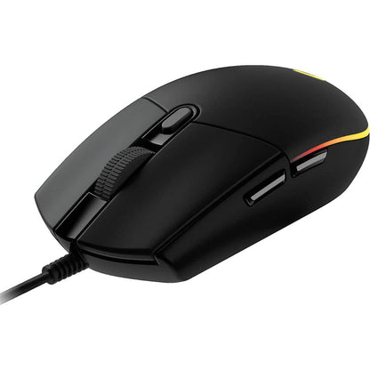 Logitech G203 Wired Gaming Mouse, 8,000 DPI, Rainbow Optical Effect LIGHTSYNC RGB, 6 Programmable Buttons, On-Board Memory, Screen Mapping, PC/Mac Computer and Laptop Compatible - Black