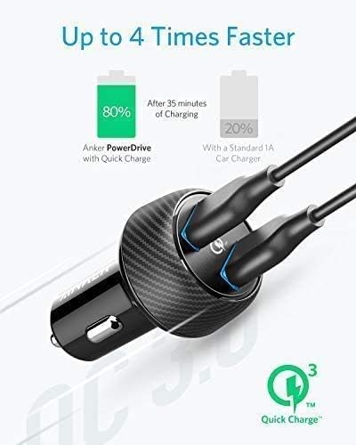Car Charger, Anker Quick Charge 3.0 39W Dual USB Car Charger Adapter, PowerDrive Speed 2 for Galaxy S10/S9/S8/S7/S6/Plus, Note 9, PowerIQ for iPhone 11/XS/Max/XR/X/8/7, iPad Pro, LG, Nexus, and More