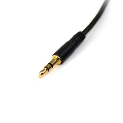 StarTech.com 15 ft. (4.6 m) 3.5mm Audio Cable - 3.5mm Slim Audio Cable - Gold Plated Connectors - Male/Male - Aux Cable (MU15MMS), Black