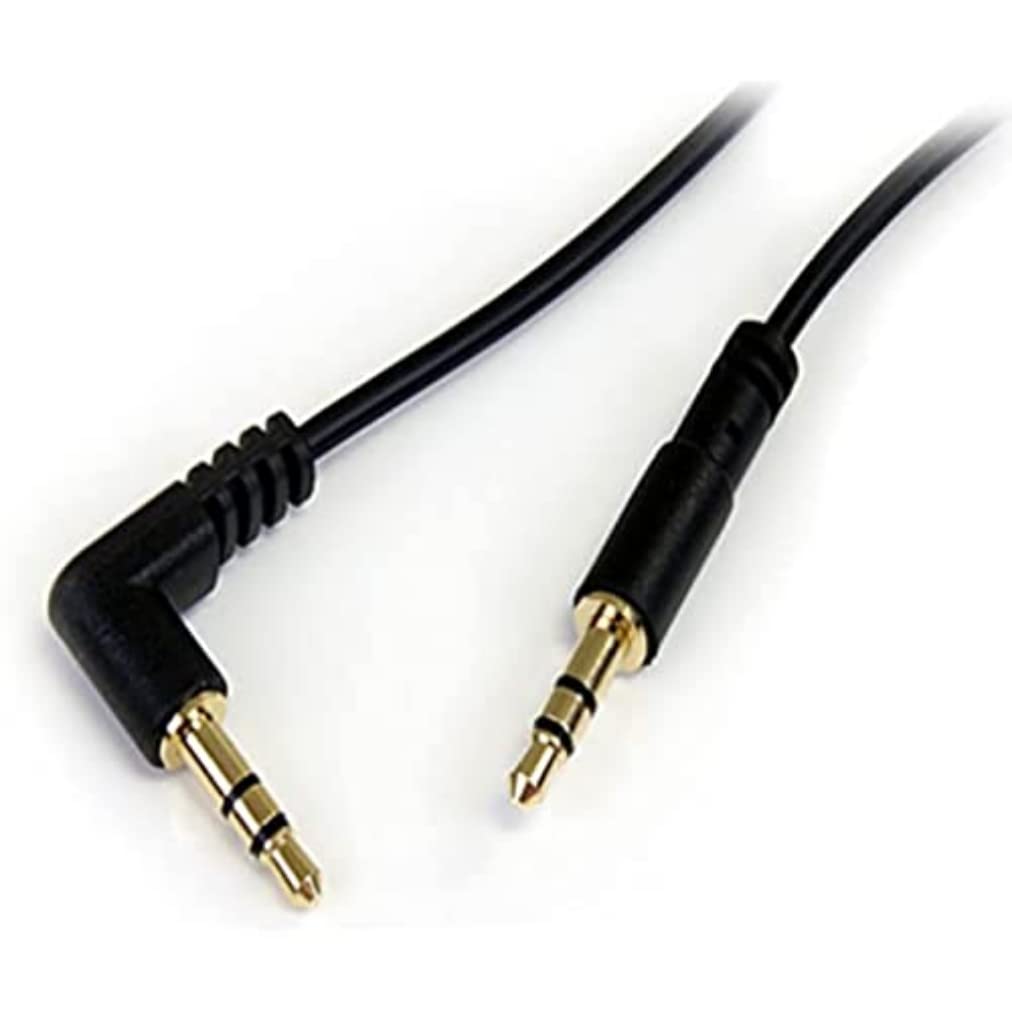 StarTech.com 15 ft. (4.6 m) 3.5mm Audio Cable - 3.5mm Slim Audio Cable - Gold Plated Connectors - Male/Male - Aux Cable (MU15MMS), Black