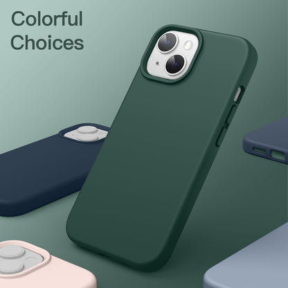 JETech Silicone Case for iPhone 14 6.1-Inch, Silky-Soft Touch Full-Body Protective Phone Case, Shockproof Cover with Microfiber Lining (Black)