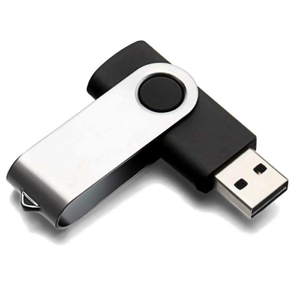 2 Pack 64GB USB Flash Drive USB 2.0 Thumb Drives Jump Drive Fold Storage Memory Stick Swivel Design - Black