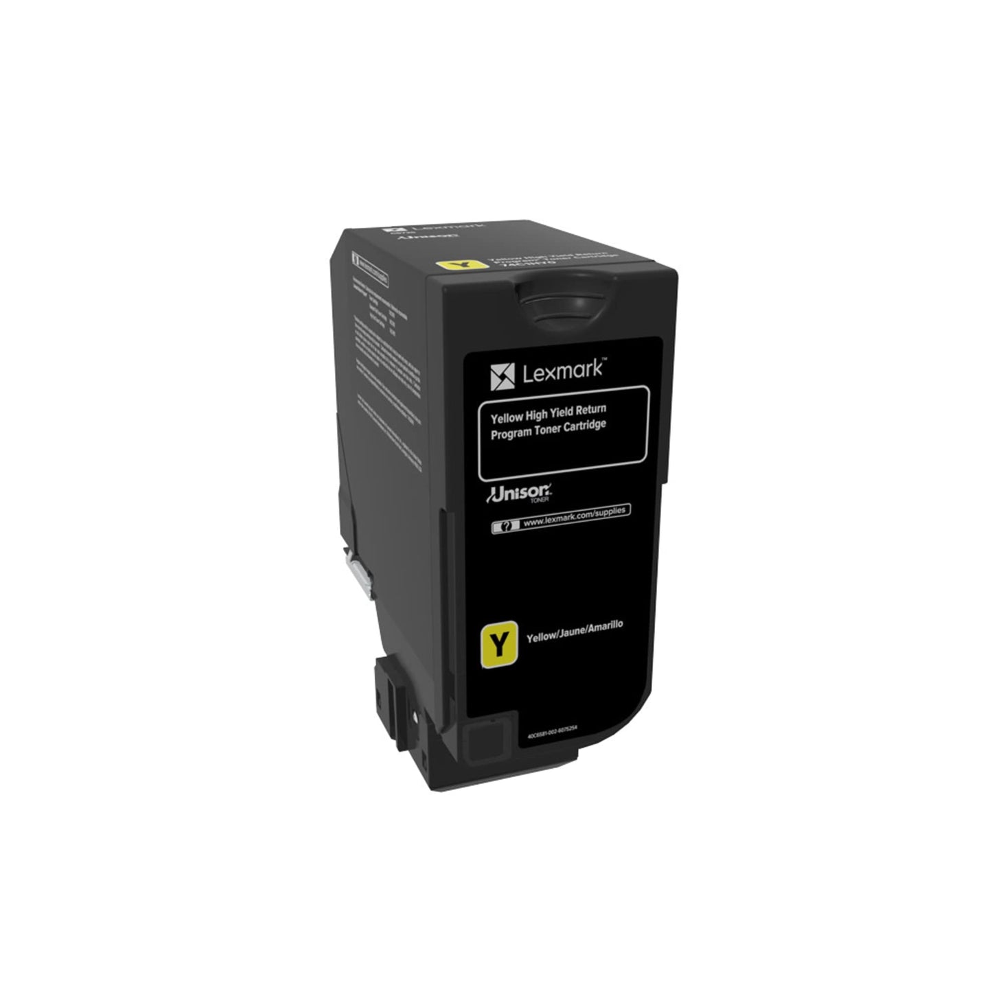 Lexmark 74C1HY0 Unison Toner Cartridge, Yellow, 1 Size