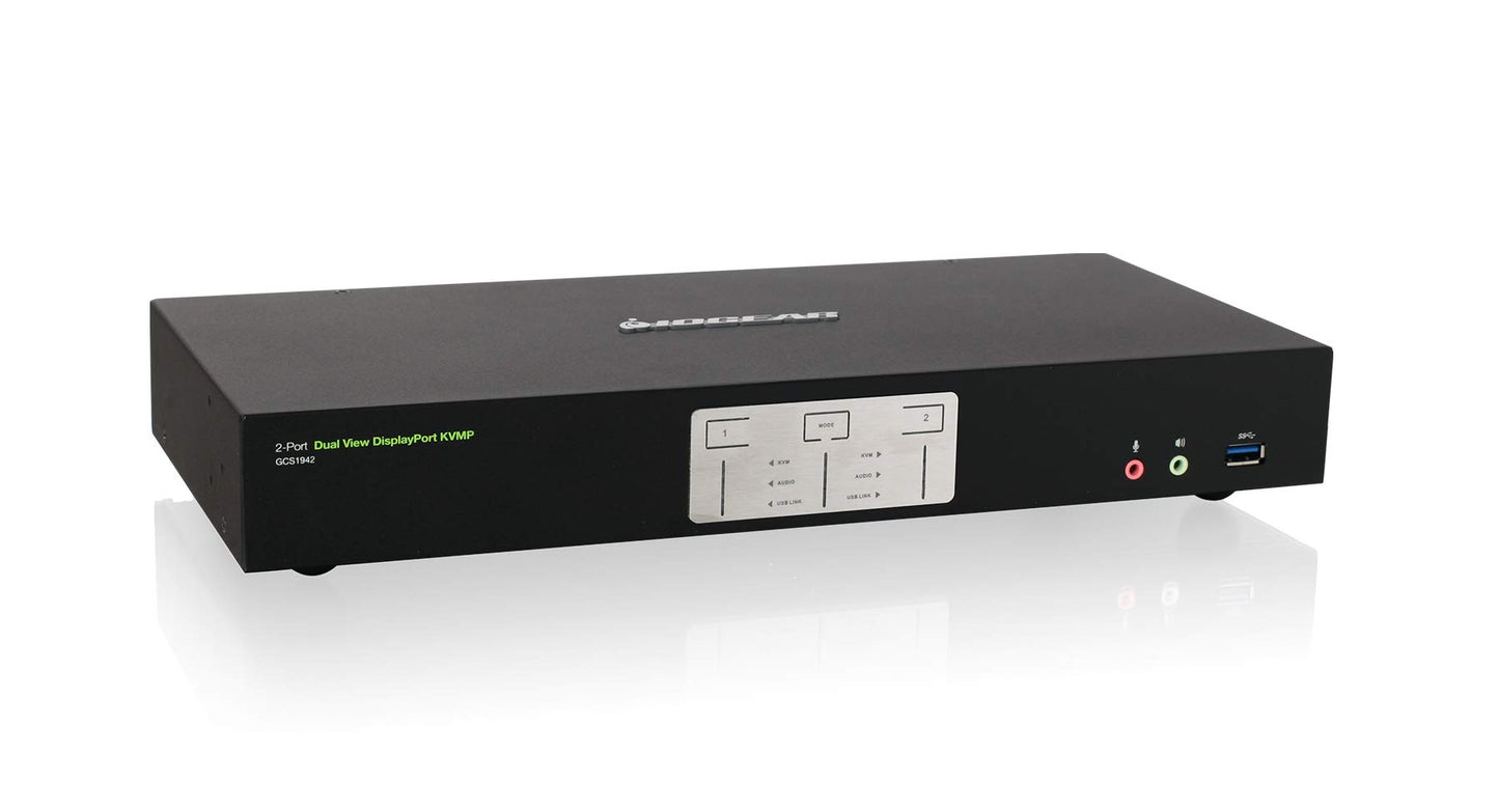 IOGEAR 2-Port USB HDMI Cabled KVM Switch - 1920 x 1200 60Hz - Hotkey or Remote Button Switch - 2.1 Stereo - USB 2.0 Mouse Port Can Be Used As USB Hub and USB Peripheral Sharing - Mac / Win - GCS62HU