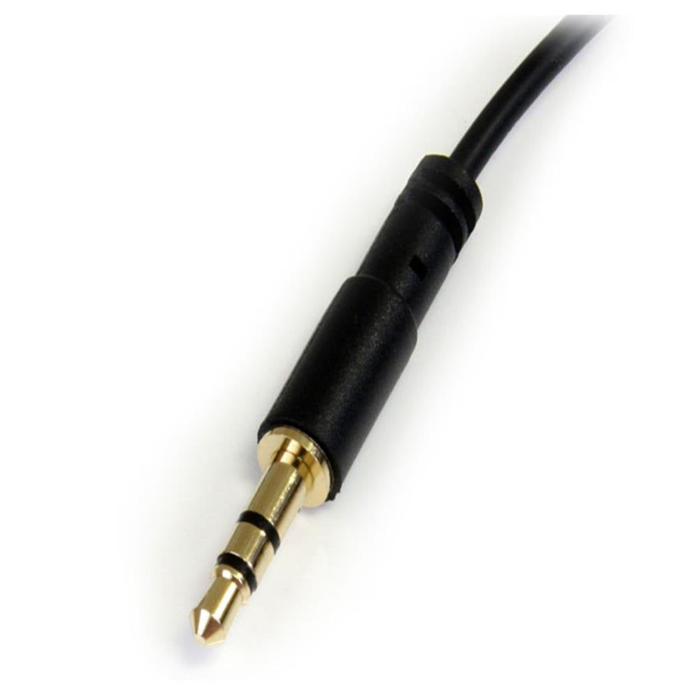 StarTech.com 15 ft. (4.6 m) 3.5mm Audio Cable - 3.5mm Slim Audio Cable - Gold Plated Connectors - Male/Male - Aux Cable (MU15MMS), Black