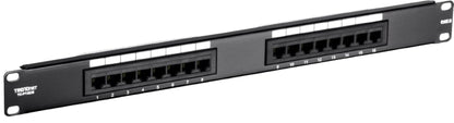 TRENDnet 16-Port Cat6 Unshielded Patch Panel,Rackmount, 1U 19", Cat3,Cat4,Cat5,Cat5e,Cat6 Compatible, 250Mhz Connection, Ideal for Copper Gigabit Ethernet Connections, Black, TC-P16C6