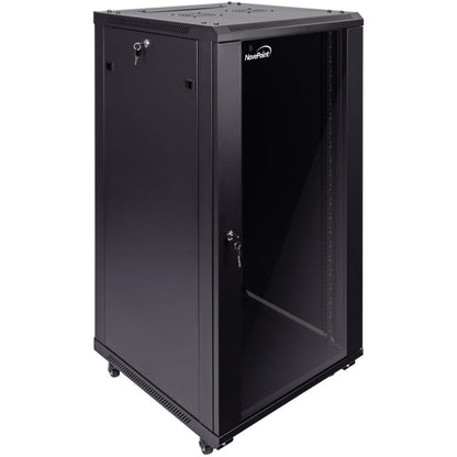 NavePoint 15U Server Cabinet Wall Mount Rack Enclosure with Caster Wheels, Includes 2 Fans, Locking Glass Door, Removable Side Panels – 15U Network Cabinet 17.7” Deep, 19”Server Rack for IT Equipment