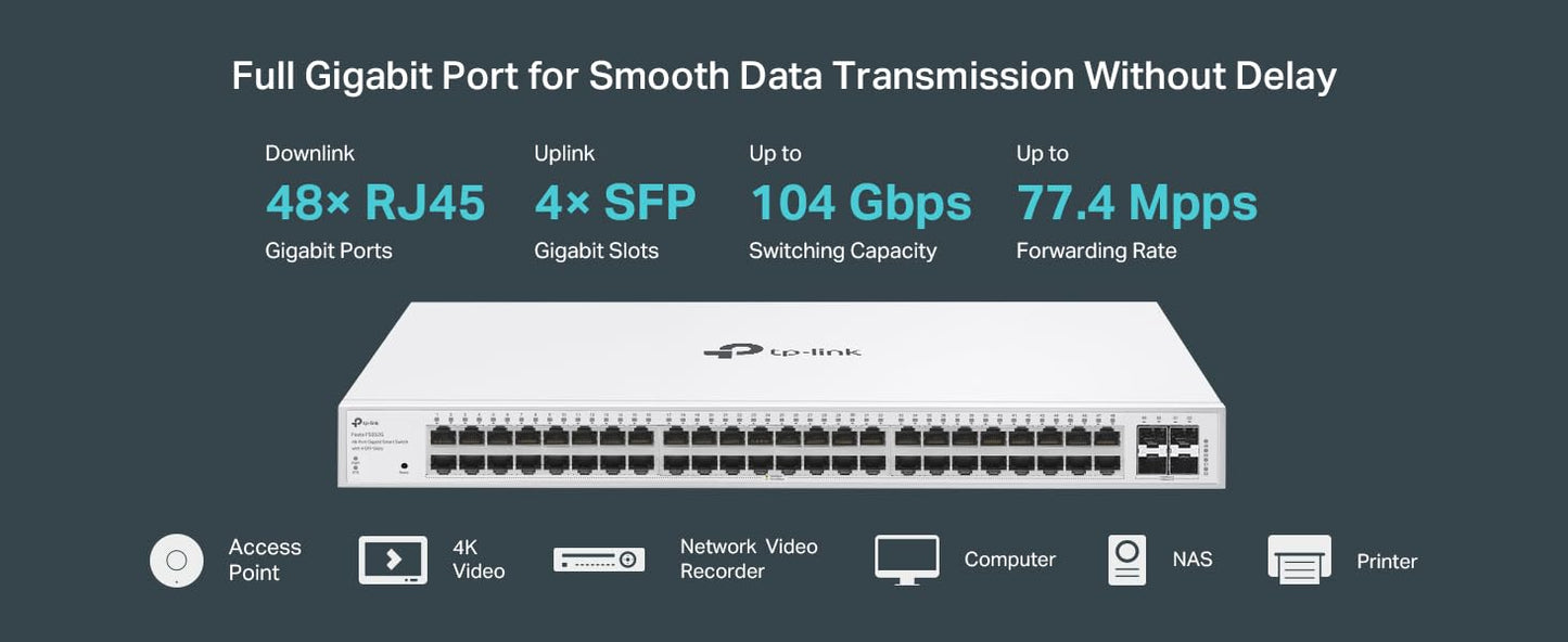 TP-Link TL-SG108S 8 Port Gigabit Ethernet Switch | Desktop/Wall-Mount | Plug & Play | Fanless | Sturdy Metal | 3 Year Manufacturer Warranty | 802.1p/DSCP QoS & IGMP Snooping | Compact Design