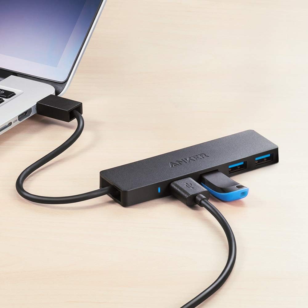 Anker USB Hub 4 Ports, Multiple USB 3.0 Hub, USB Splitter for Laptop, Extender for A Port Laptop, PC, Desktop and More [Charging Not Supported](2ft USB-A)