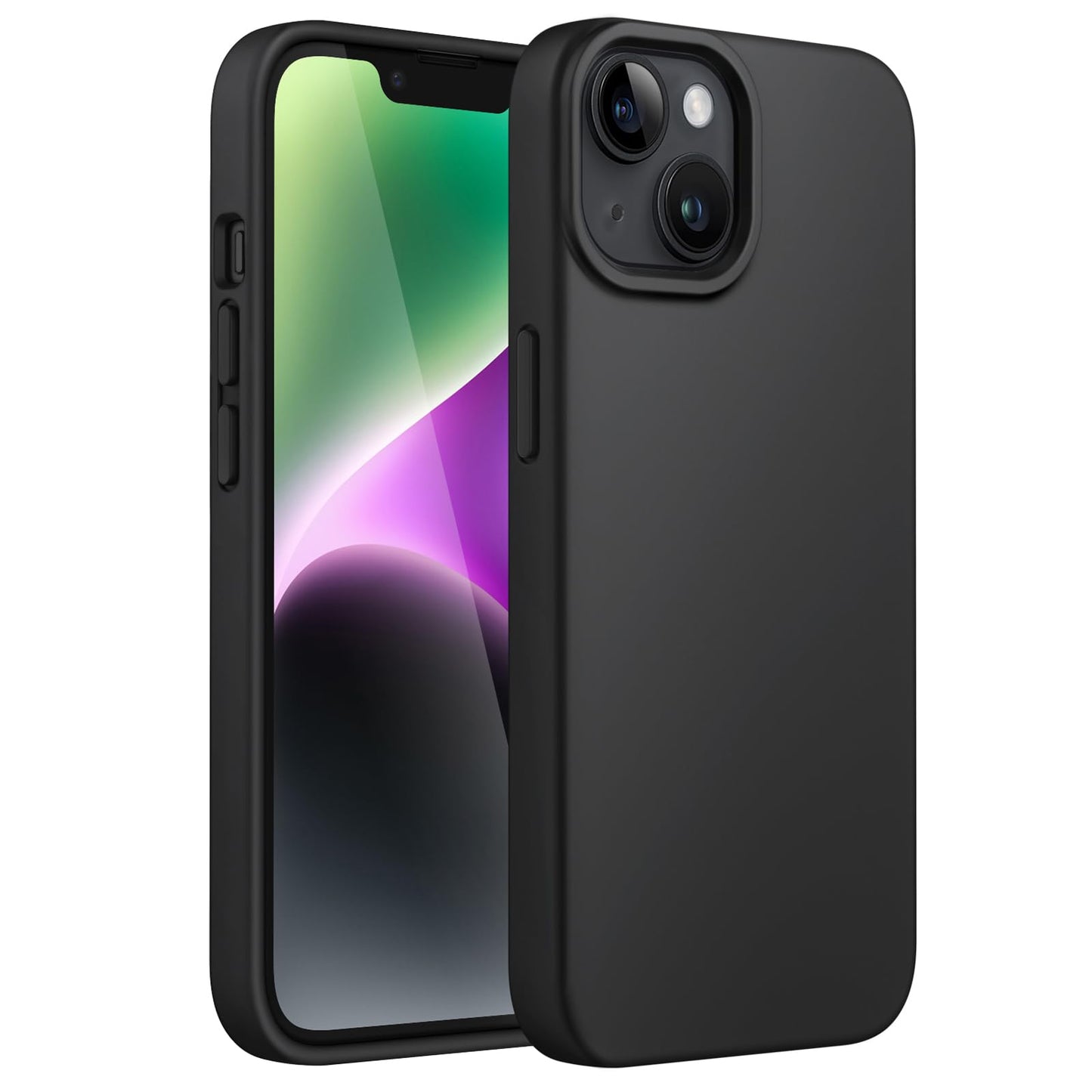 JETech Silicone Case for iPhone 14 6.1-Inch, Silky-Soft Touch Full-Body Protective Phone Case, Shockproof Cover with Microfiber Lining (Black)