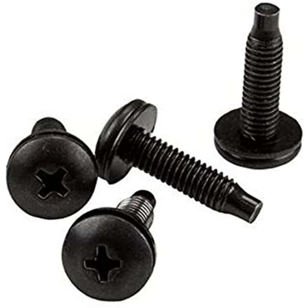 StarTech 50-Pack 10-32 19mm Screws and Square Hole Clip Nuts for 19" or 10" Server Racks, Cabinets and Enclosures, Black and Silver - TAA