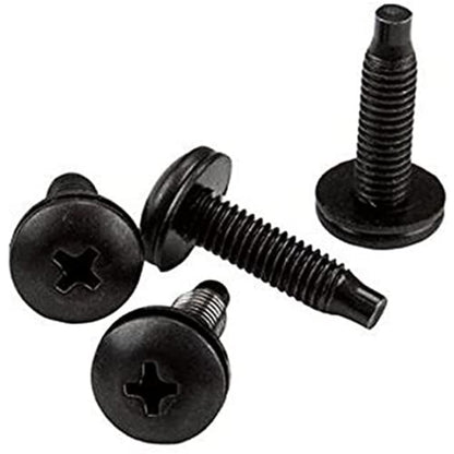 StarTech 50-Pack 10-32 19mm Screws and Square Hole Clip Nuts for 19" or 10" Server Racks, Cabinets and Enclosures, Black and Silver - TAA