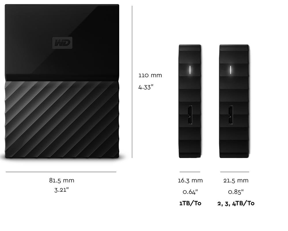 WD 5TB My Passport, Portable External Hard Drive, Black, backup software with defense against ransomware, and password protection, USB 3.1/USB 3.0 compatible - WDBPKJ0050BBK-WESN