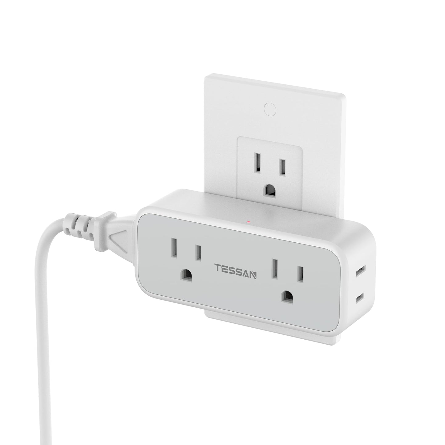 Surge Protector Outlet Extender, TESSAN Multi Plug Splitter with 4 Electrical Outlets 3 USB Ports(1 USB C), Multiple Plug Mini Wall Expander for Home Bathroom Office Dorm Room Essentials