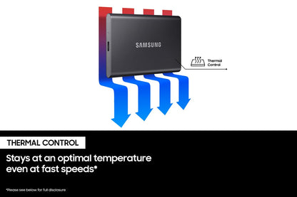 Samsung T7 Portable SSD, 1TB External Solid State Drive, Speeds Up to 1,050MB/s, USB 3.2 Gen 2, Reliable Storage for Gaming, Students, Professionals, MU-PC1T0T/AM, Gray