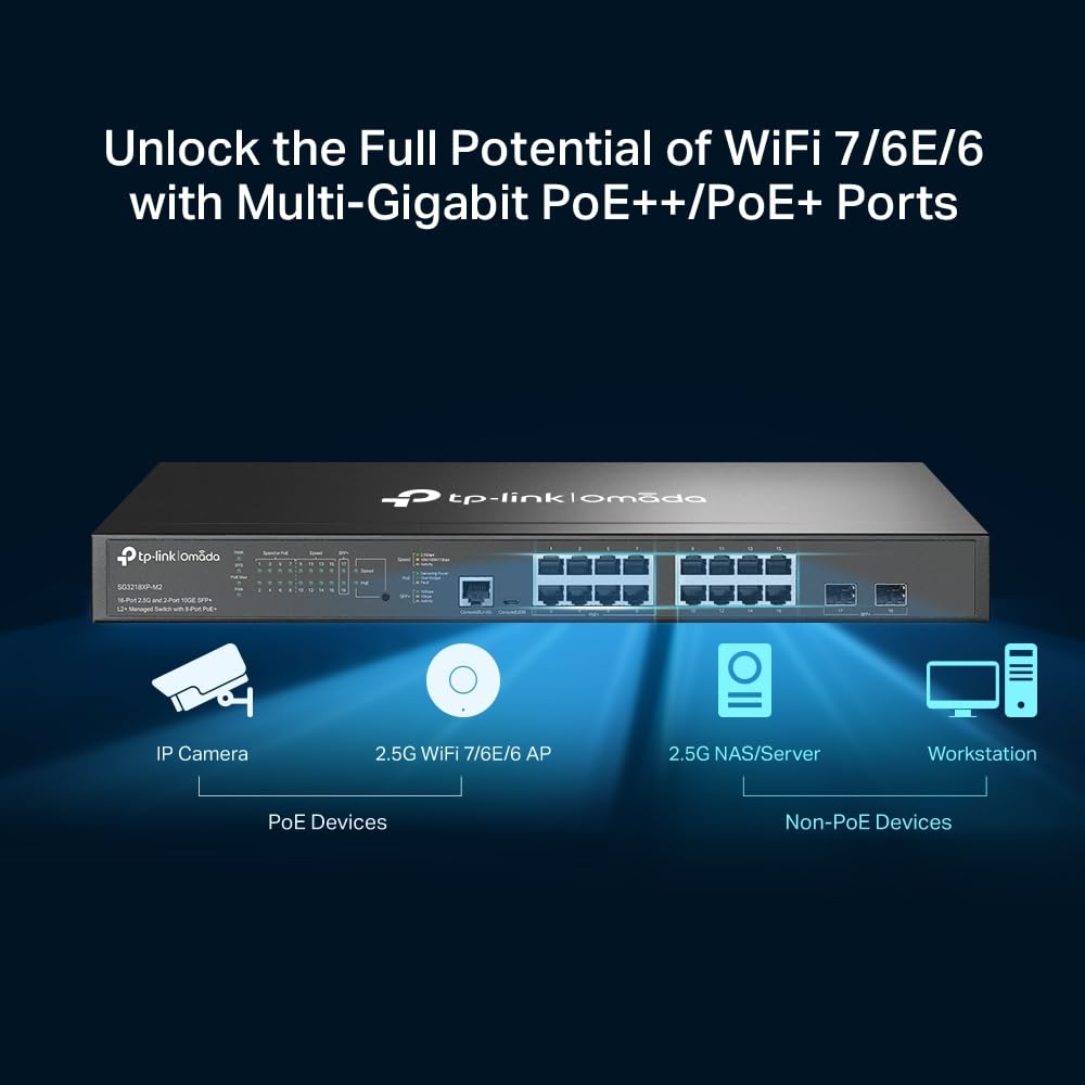 TP-Link TL-SG108S-M2 | 8-Port Multi-Gigabit 2.5G Ethernet Switch | Unmanaged Network Switch | Ethernet Splitter | Plug & Play | Desktop/Wall Mount | Silent Operation