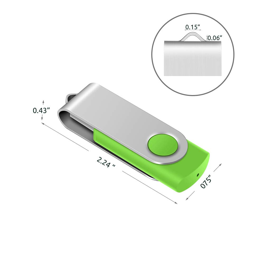 Enfain 16GB USB 2.0 Flash Drive 10 Pack | Swivel Thumb Drives with 31 Labels | Gift-Ready Packaging for Corporate Events, Office & Team Distributions (Black)