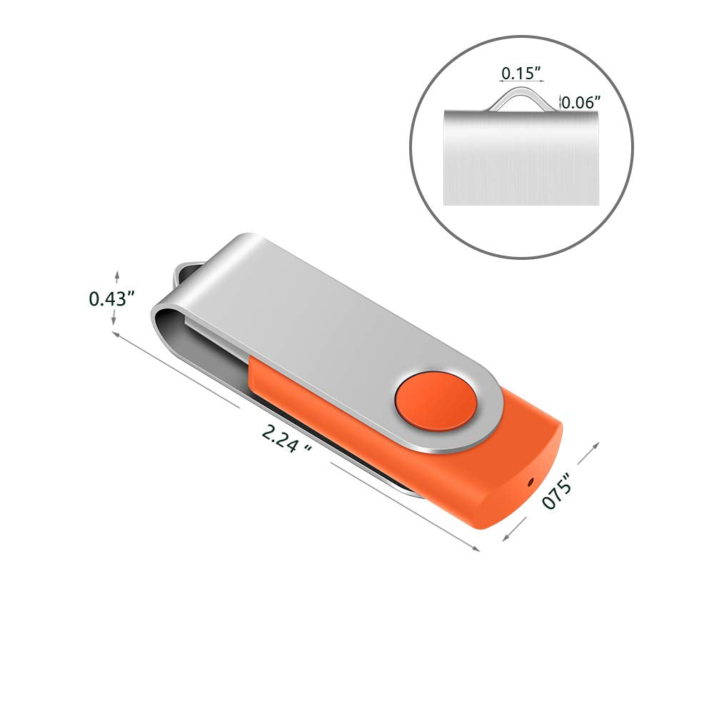 Enfain 16GB USB 2.0 Flash Drive 10 Pack | Swivel Thumb Drives with 31 Labels | Gift-Ready Packaging for Corporate Events, Office & Team Distributions (Black)
