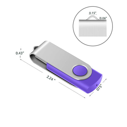 Enfain 16GB USB 2.0 Flash Drive 10 Pack | Swivel Thumb Drives with 31 Labels | Gift-Ready Packaging for Corporate Events, Office & Team Distributions (Black)