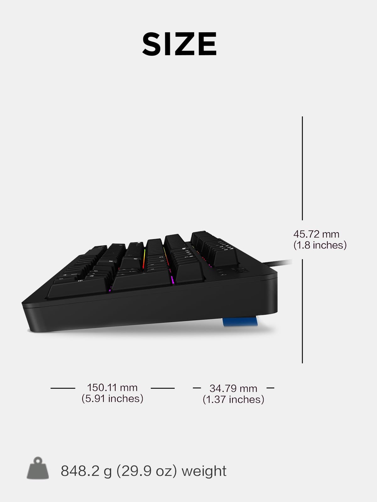 Lenovo GY40T26478 Legion K500 RGB Mechanical Gaming Keyboard, 3 ZONE Full-size Keyboard, 7 user Programmable Hot Keys; 16.8 Million Colors, 50 Million-Click Red Mechanical Keys, Detachable Palm Rest