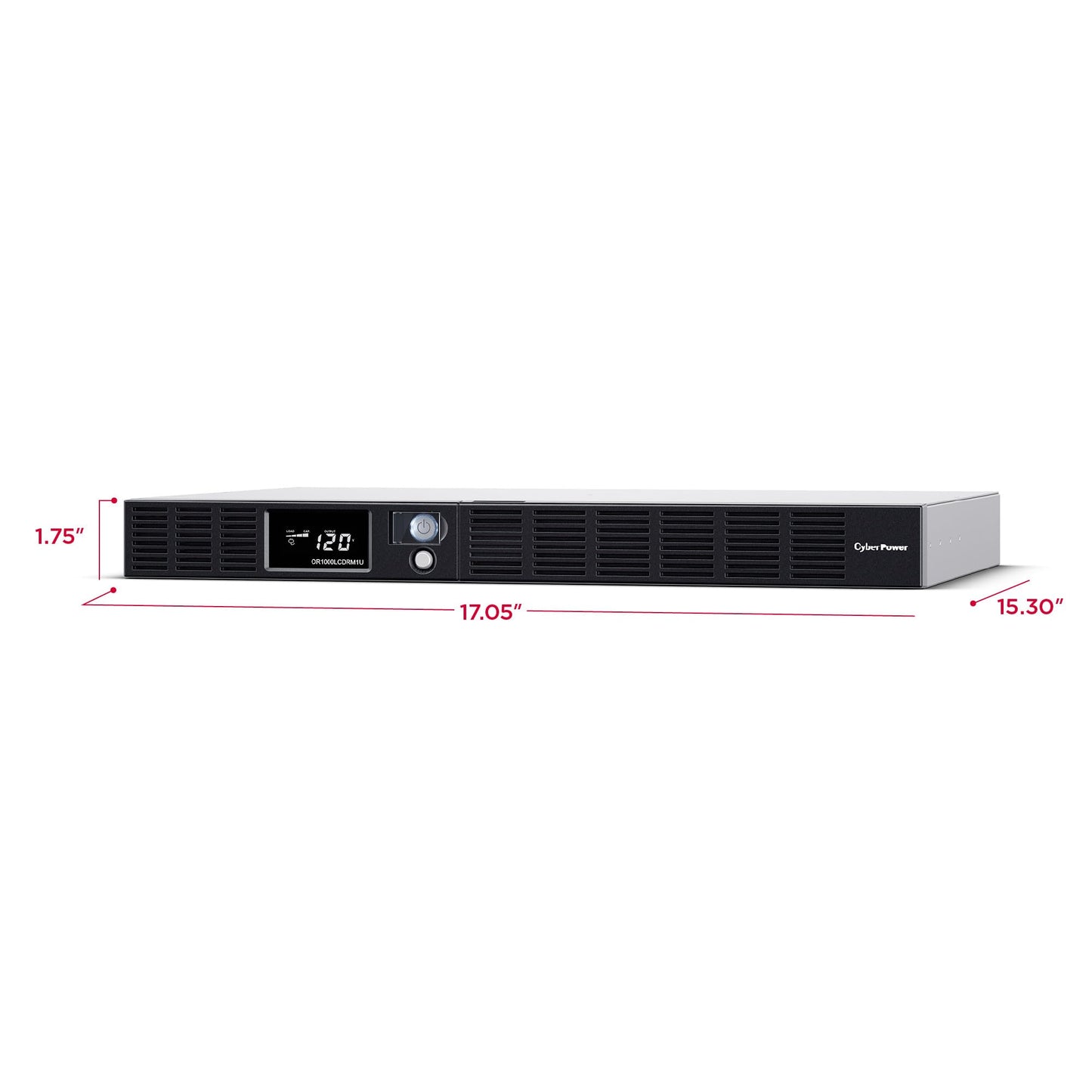 CyberPower OR500LCDRM1U Smart App LCD UPS Battery Backup and Surge Protector, 500VA/300W, 6 Outlets, AVR, 1U Rackmount, UL Certified