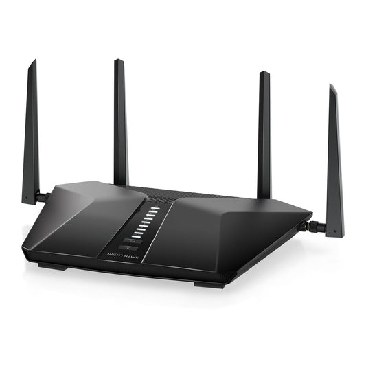 NETGEAR Nighthawk Tri-Band WiFi 6E Router (RAXE300) - Security Features, AXE7800 Wireless Gigabit Speed (Up to 7.8Gbps), New 6GHz Band, 8-Streams Cover up to 2,500 sq. ft., 40 Devices