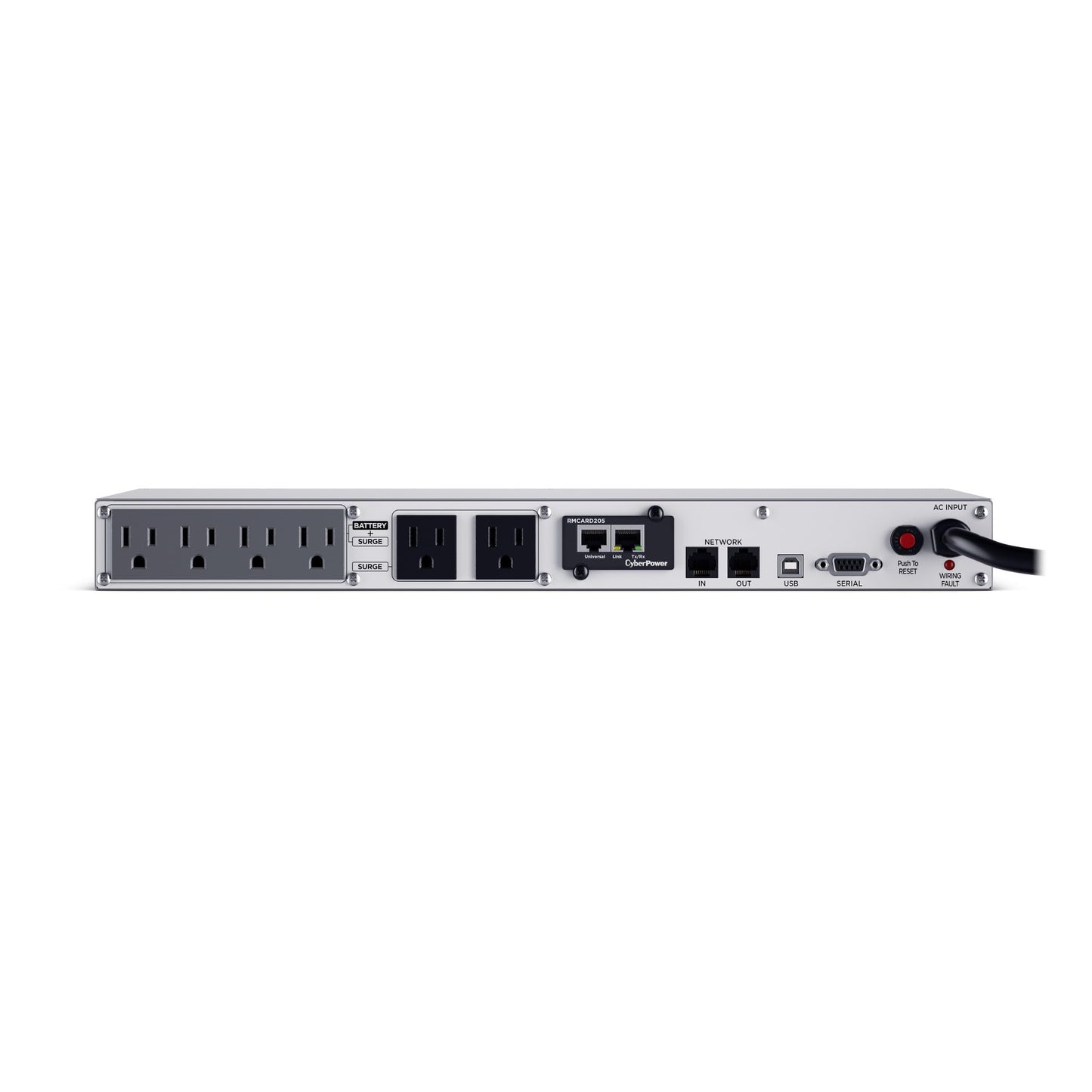 CyberPower OR500LCDRM1U Smart App LCD UPS Battery Backup and Surge Protector, 500VA/300W, 6 Outlets, AVR, 1U Rackmount, UL Certified